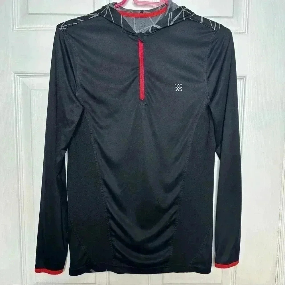 Pure NRG Athletics Hoodie Jacket Black /White /Red Fitted Size XL